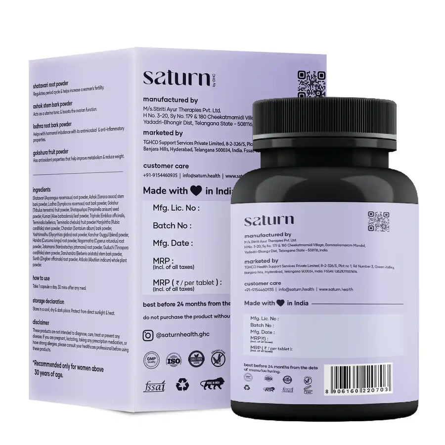 Saturn PCOS Capsules with Shatavari & Gokshura