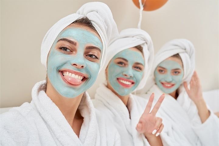 3 woman with face pack application | face packs for glowing skin