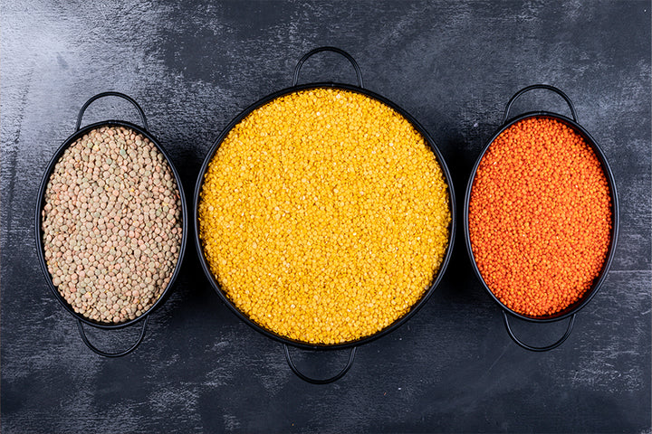 Three dals kept in three different bowl | protein in dal
