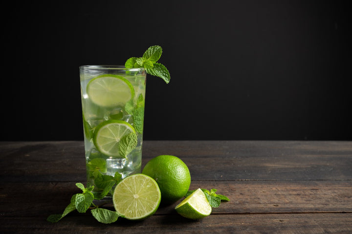 a glass of lime water