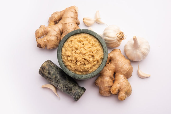 a bowl of ginger and garlic paste