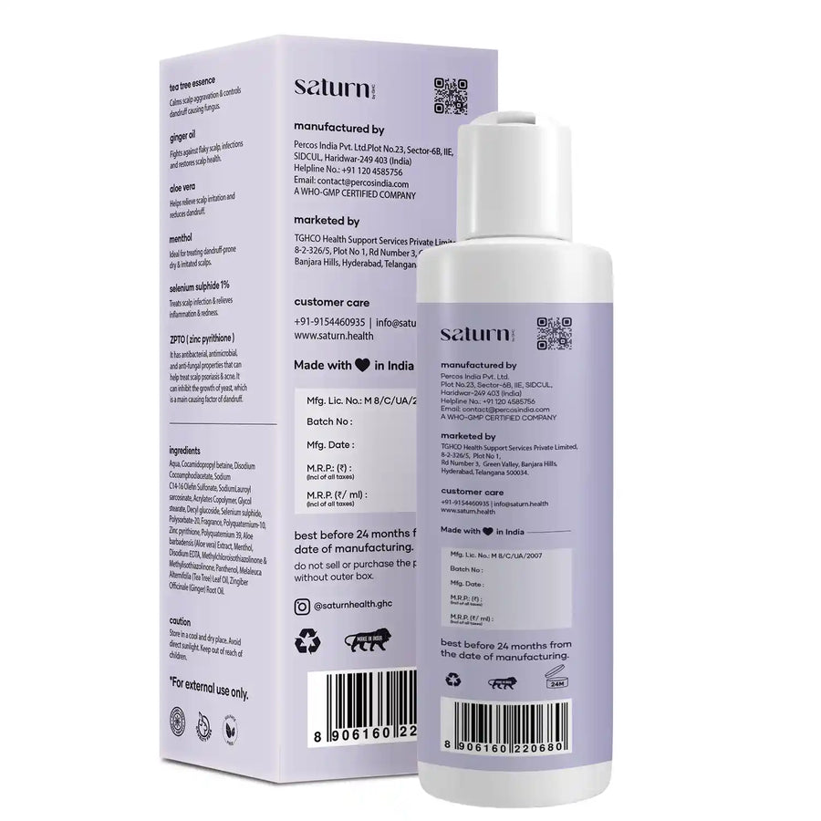 Saturn Anti-Dandruff Shampoo With Tea Tree Essence & Ginger Oil