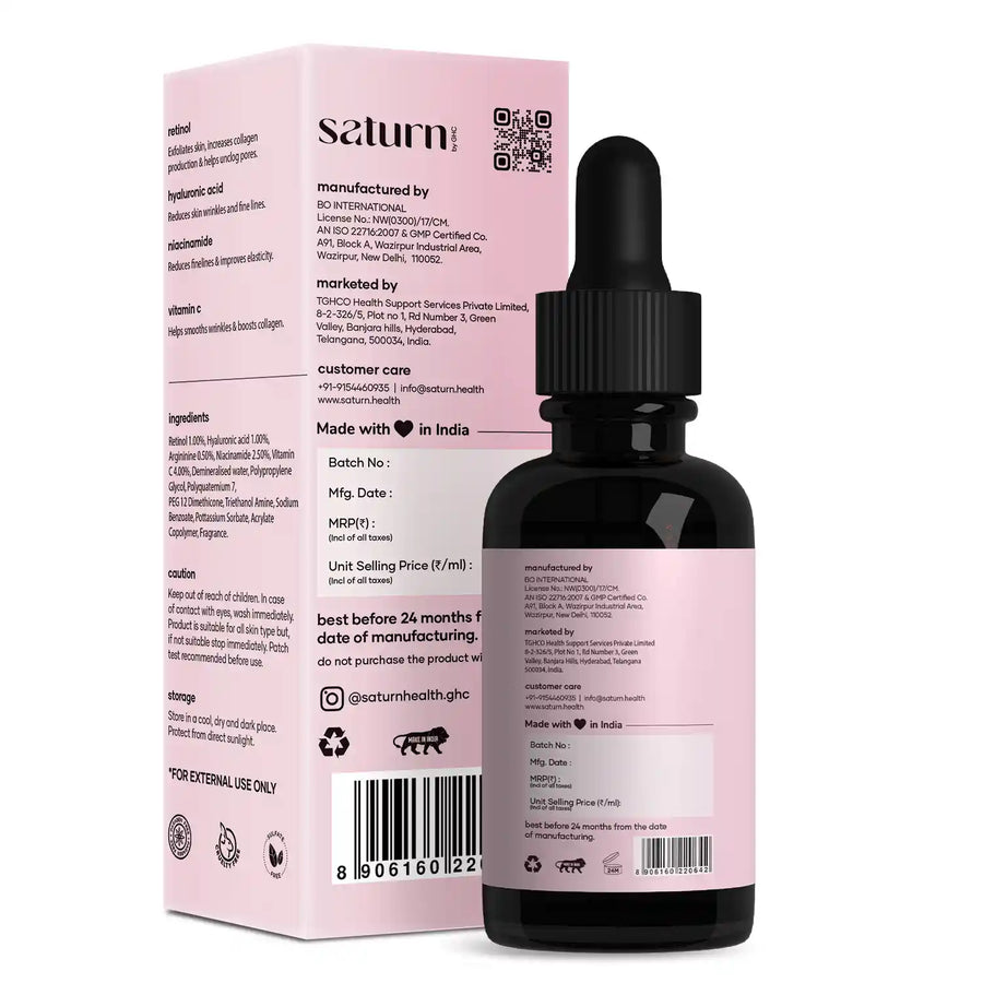 1% Retinol + 4% Vitamin C Anti-Ageing Serum