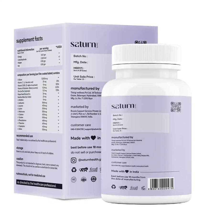 Biotin Tablets for Hair, Skin & Nails (60N)